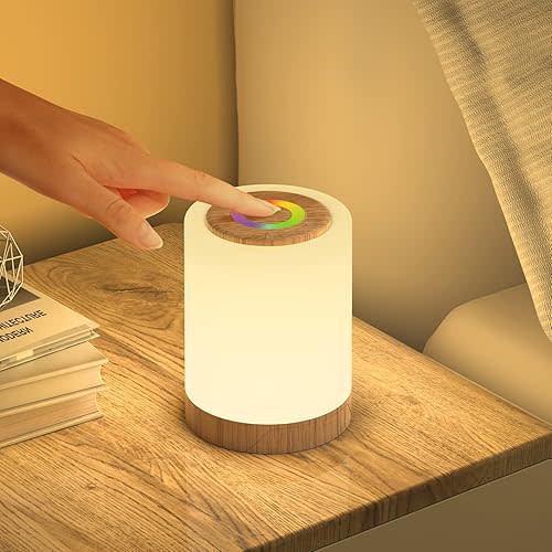 Bonsery Baby Night Light Kids with 256 Colors and 3 Modes, Battery Touch Lamp Rechargeable USB with Timer and Memory Function, LED Dimmable Bedside Table Lamps for Bedrooms Nursery Camping Gift