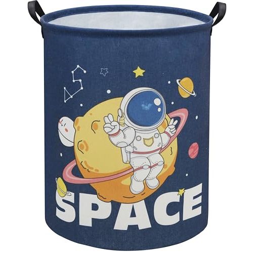 TIBAOLOVER Astronaut Kids Laundry Basket Baby Hamper Space Astronaut Toy Storage Bin for Boys Room Decor Baby Nursery Hamper Gift Baskets for Bedroom Bathroom(Space Astronaut)
