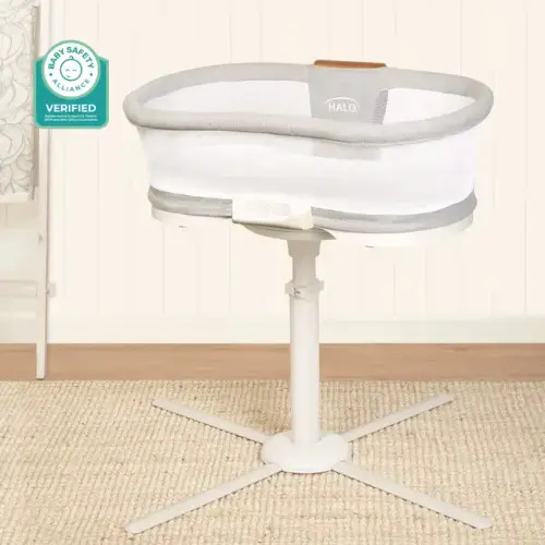 HALO - BassiNest Luxe Vibrating Bassinet, Bedside Sleeper - white