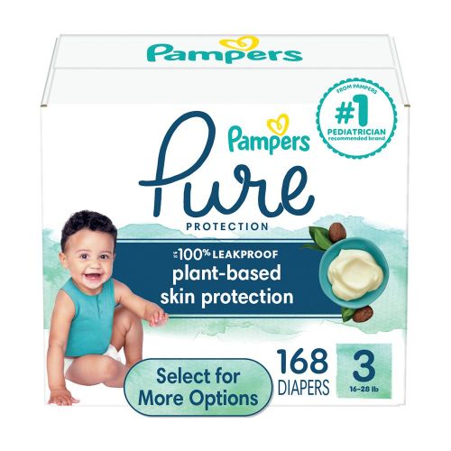 Pampers Pure Baby Diapers Size 3, 168 Count (Select for More Options)