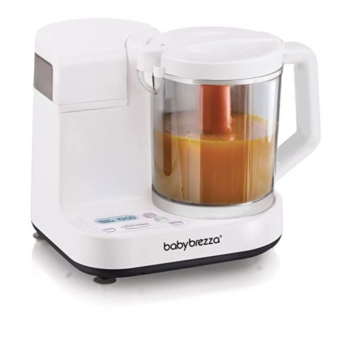 Baby Brezza One Step Glass Baby Food Maker – Cooker and Blender to Steam and Puree Baby Food for Pouches in Glass Bowl - Make Organic Food for Infants and Toddlers – 4 Cup Capacity