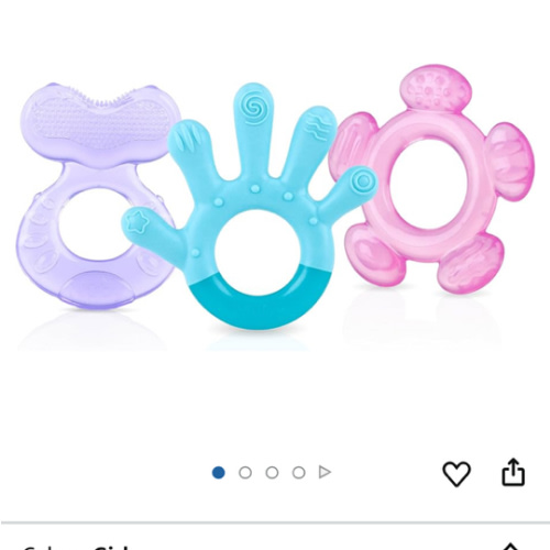 Amazon.com : Nuby 3 Step Soothing Teether 3 Piece Set- Front, Middle, Back Teeth Teething- Pink/Purple, 3 m+ : Baby