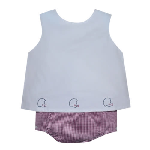 Southern Saturday Maroon Diaper Set, Helmet