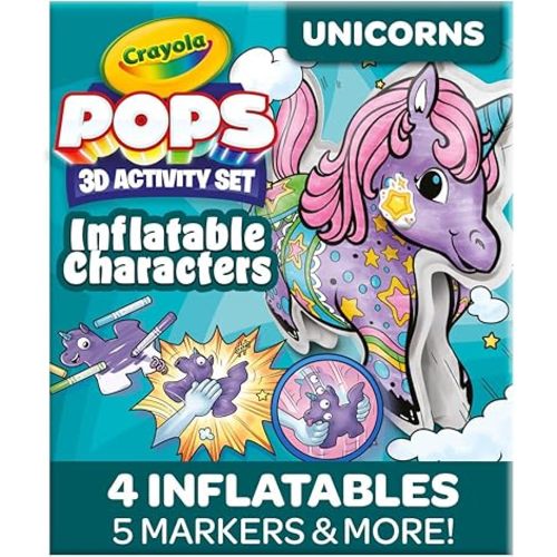 Crayola Pops Inflatable Characters, Coloring Set for Kids, Gift for Boys & Girls, Ages 5, 6, 7, 8