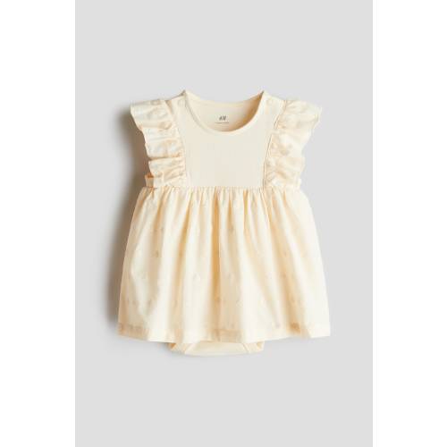 RUFFLE-TRIMMED BODYSUIT DRESS