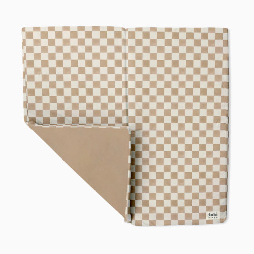 Toki Kids Standard Organic Cotton Play Mat - Checker Toffee
