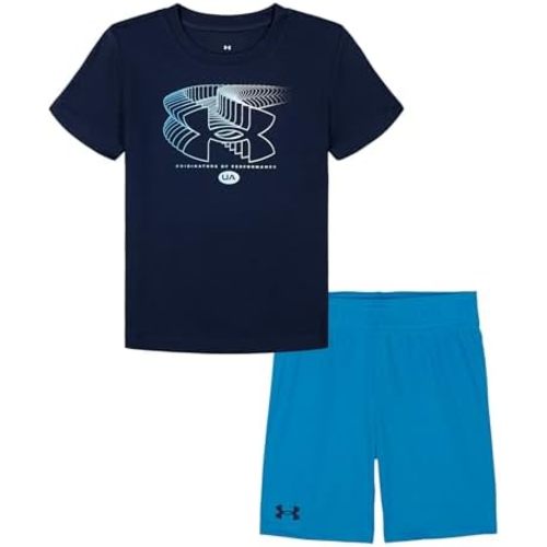Under Armour boys Short Sleeve Tee and Short Set, Lightweight and Breathable