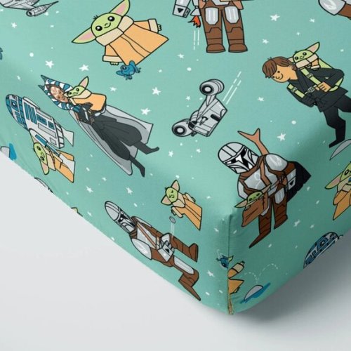 NIB Little Sleepies Grogu & Friends Fitted Crib Sheet