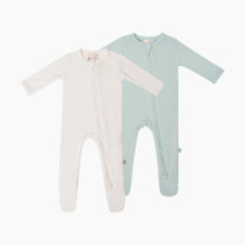 Kyte Baby Zipper Footie Bundle (2 Pack) - Green, 3-6 M