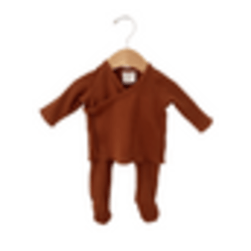 Organic Waffle Kimono & Pant Set, Caramel – SpearmintLOVE