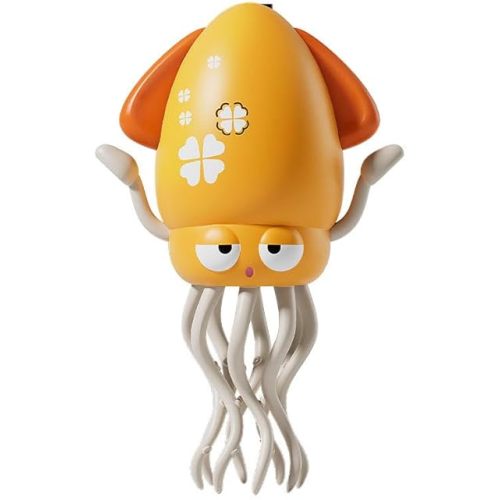 Electric Dancing Octopus Baby Toy, Automatic Evasion Octopus Toy with Led Light and Music, Interactive Entertainment for Baby Sensory Development Birthday Gifts(Yellow)