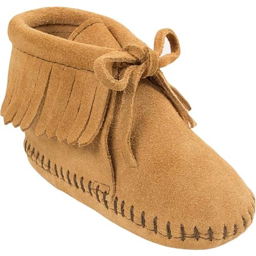 Minnetonka Suede Fringe Bootie (Infant/Toddler)
