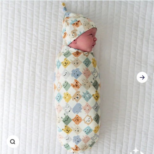 Check Mates Swaddle & Hat Set - Little Sleepies