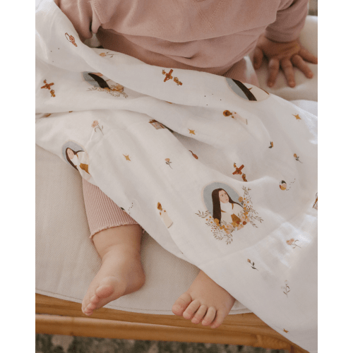 St. Therese of Lisieux Muslin Swaddle Baby Blanket