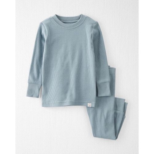 Baby Organic Cotton Ribbed 2-Piece Pajamas Set - 18M - Blue Creek
