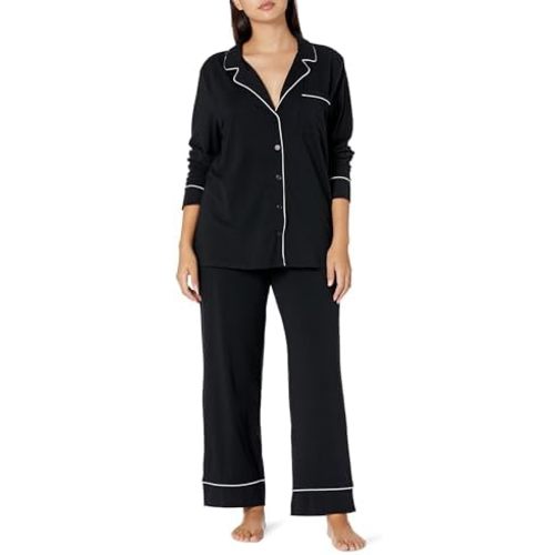 Amazon Essentials Women's Long Sleeve Cotton Modal Pajama Set, Loungewear with Full-Length Bottom