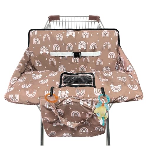 Shopping Cart Cover for Baby,2-in-1 High Chair Cover with Portable Cloth Bag,Cart Seat Pad for Babies Grocery Cushion Cover Restaurant,Suitable for All Supermarkets