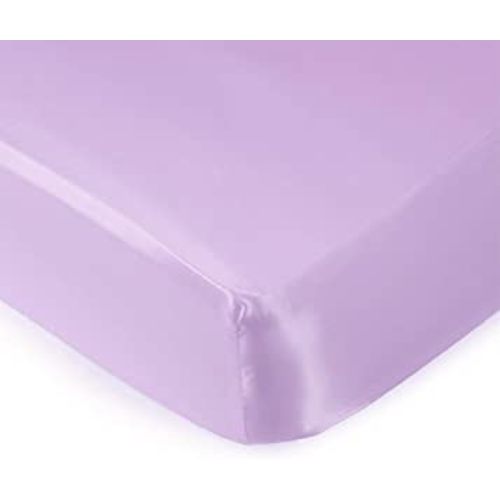 Pro Goleem Satin Soft Crib Sheet Great for Baby with Sensitive Hair Silky Baby Sheet Lavender Unisex 52’’x28’’x8’’ Fitted Sheet