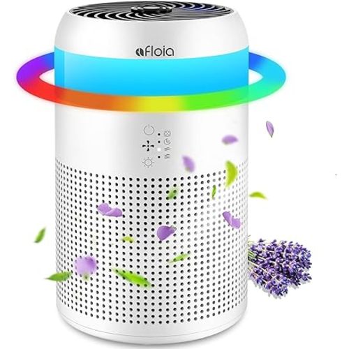 Afloia Air Purifiers for Bedroom Dorm with 7 Colors Light & Fragrance Sponge for Home Office Living Room, Small Desktop Air Purifier for Pet Dander Mold Pollen Odor Smoke Dust