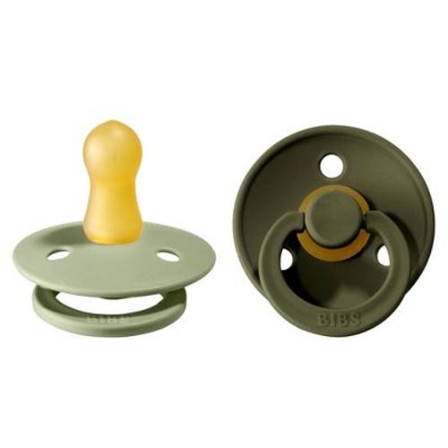 Bibs Colour Latex Pacifier - 0-6 Months - Size 1 - 2pk - Sage/hunter Green