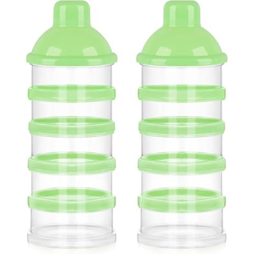 Accmor Formula Dispenser On The Go, 5 Compartments Stackable Formula Container for Travel, Baby Milk Powder Kids Snack Container, BPA Free