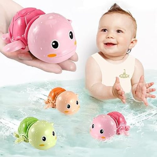 Kids Bath Toys - Baby Water Toys for Toddlers 1-3 - Pool Floating Toys for 1 Year Old Girl Boy Gifts - Wind Up Swimming Turtle Infant Bathtub Toys 2-4, 2024 Upgraded