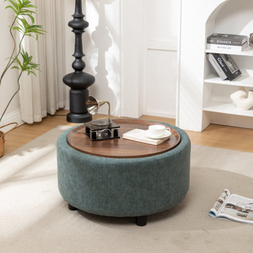 Bryonie Round Cocktail Ottoman with Storage