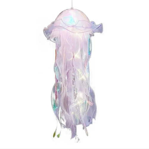 Jellyfish Lamp Led Lantern Decorations for Nursery Birthday Gift | Ocean Theme Décor | Purple Hanging Jelly Fish Light for Bedroom Little Mermaid Birthday Party Baby Shower
