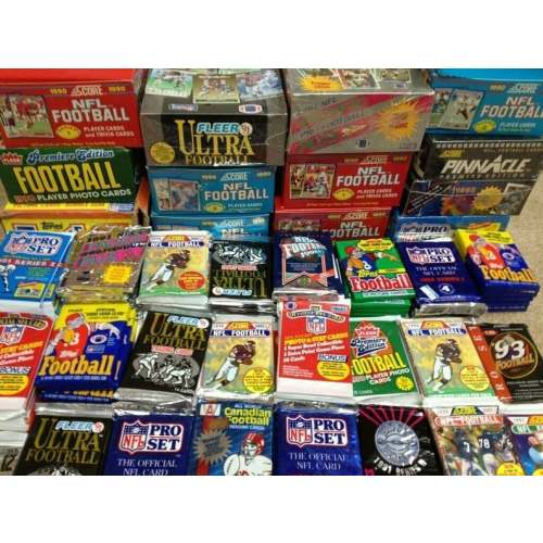 100 Unopened Vintage NFL Football Cards in Factory Sealed Wax Packs | Superior Sports Investments