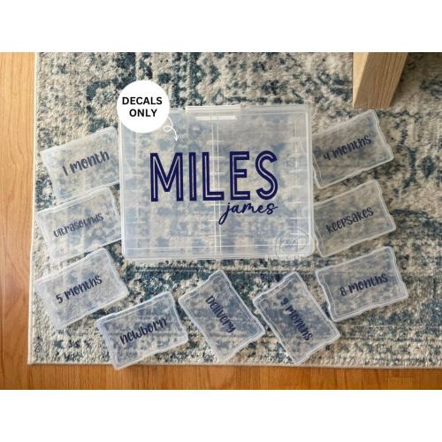 Decals ONLY for Photo Keeper Storage Box, Pregnancy and Baby Keepsakes First Year, pregnancy gift box, new mom gift box DIY baby photo album