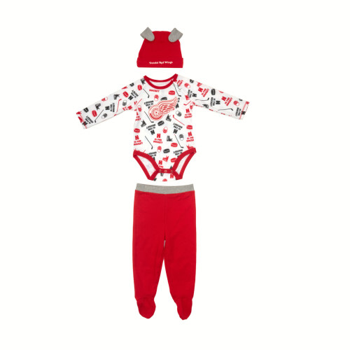 Detroit Red Wings Outerstuff Infant Little Champ 3 Piece Creeper Set
