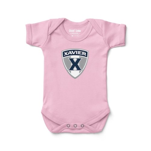 Newborn & Infant Chad & Jake Light Pink Xavier Musketeers Shield Logo Bodysuit