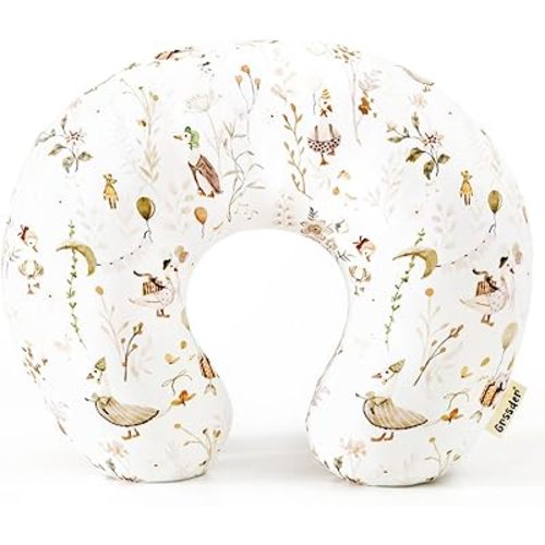 GRSSDER Nursing Pillow Cover Stretchy Minky Removable Nursing Covers for Breastfeeding Pillows, Ultra Soft Comfortable Slipcover for Boy and Girls, Cute Duck Pattern