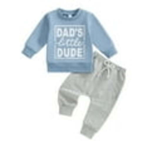 HCNTES Toddler Baby Boy Girl Clothes Color Block Hooded Sweatshirt Pullover Jogger Pants 4Pcs Fall Winter Sweatsuit Outfit, Blue 3-6M