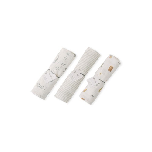 Pehr Muslin Organic Cotton Swaddles- 3-Pack
