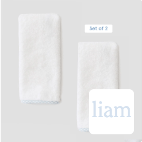 Weezie Light Blue Gingham Baby Burping Cloths (pair)