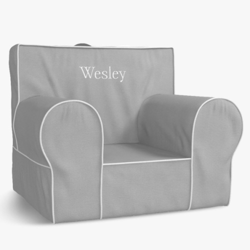 Kids Anywhere Chair®, Gray with White Piping