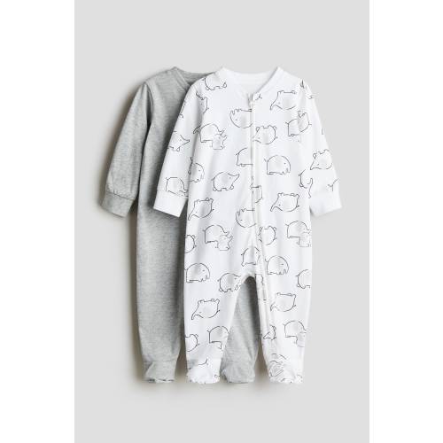 2-PACK ZIP-UP PAJAMA JUMPSUITS
