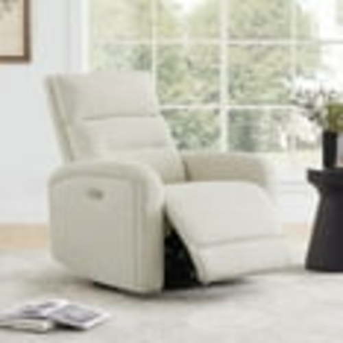 CHITA Power Glider Recliner Chair, 270° Swivel Recliner with USB Ports for Nursery, Linen Fabric
