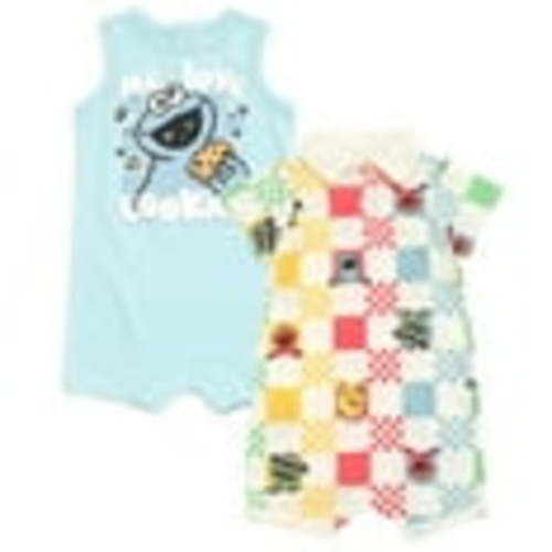 Sesame Street Elmo Cookie Monster Big Bird Romper 2 Pack Newborn to Infant