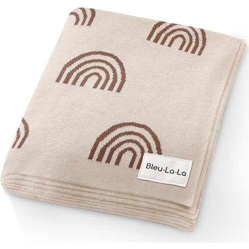 Baby Blanket for Girls and Boys - 100% Cotton Buttery Soft Cozy Receiving Swaddle Crib Stroller Blanket for Shower Gift Registry for Newborns, Infants, Toddlers (Rainbow - Taupe)