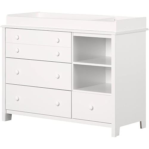 South Shore Furniture Little Smileys Changing Table with Station, Pure White
