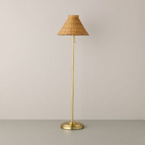 Brass with Rattan Shade Floor Lamp - Hearth & Hand™ with Magnolia
