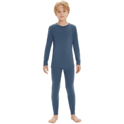 Iguana Unisex Kids 100% Merino Wool Base Layer Set Thermal Underwear Sets for Girls and Boys