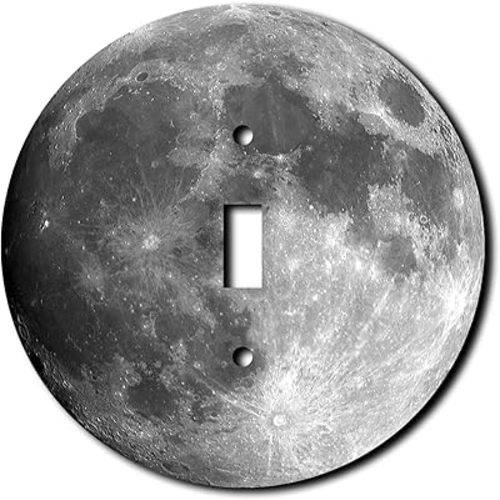 Moon Outer Space Decorative Acrylic Electrical Cover - Single Light Switch