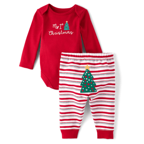 Baby First Christmas 2-Piece Playwear Set - Red