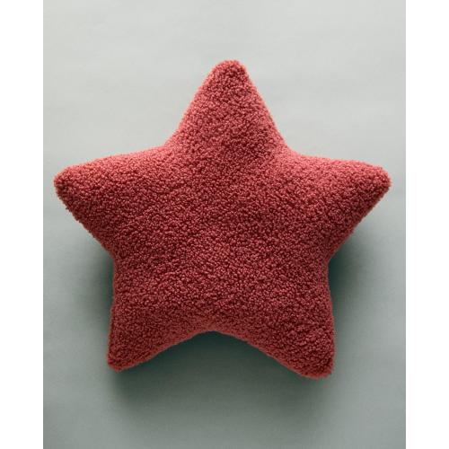 CHILDREN’S SMALL FAUX SHEARLING STAR THROW PILLOW