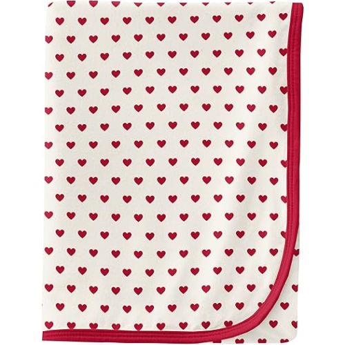 KicKee Swaddling Blanket, Made from Luxuriously Soft KicKee Signature Blend Fabric, Buttery Softness for Snuggling Your Baby (Natural Hearts - One Size)