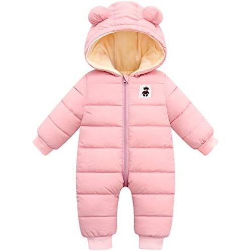 Happy Cherry Baby Snowsuit Winter Coat Warm Hoodie Romper Puffer Jacket