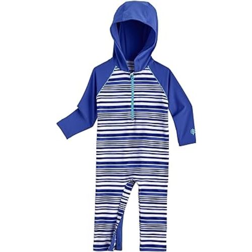 Coolibar UPF 50+ Baby Finn Hooded One-Piece Swimsuit - Sun Protective